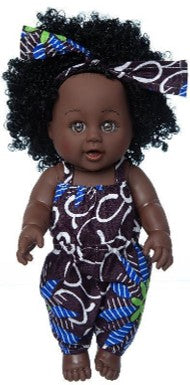 Brown-White-Blue Romper with Headband