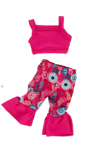 Pink Crop Top and Flared Pants