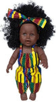 Yellow-Green-Brown Patterned Romper with Headband