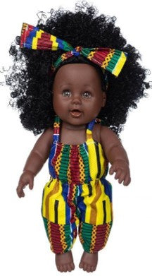 Yellow-Green-Brown Patterned Romper with Headband